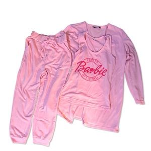 Women's size Small Pink  Barbie Joggers, Tank and Cardigan